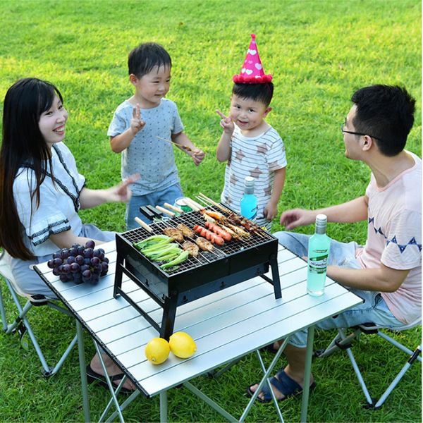 Bếp Nướng Than Hoa Ngoài Trời Màu Đen Bằng Thép Sơn Tĩnh Điện | BigBuy360 - bigbuy360.vn