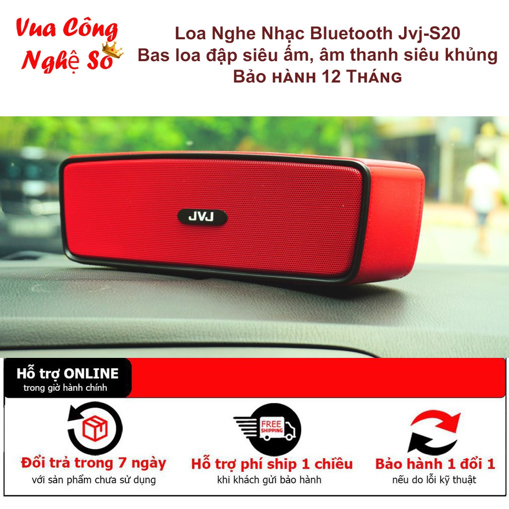 Loa Bluetooth mini Soundlink S20 JVJ-S20, máy nghe nhạc đa chức năng hỗ trợ cắm thẻ nhớ Usb, Dây 3.5