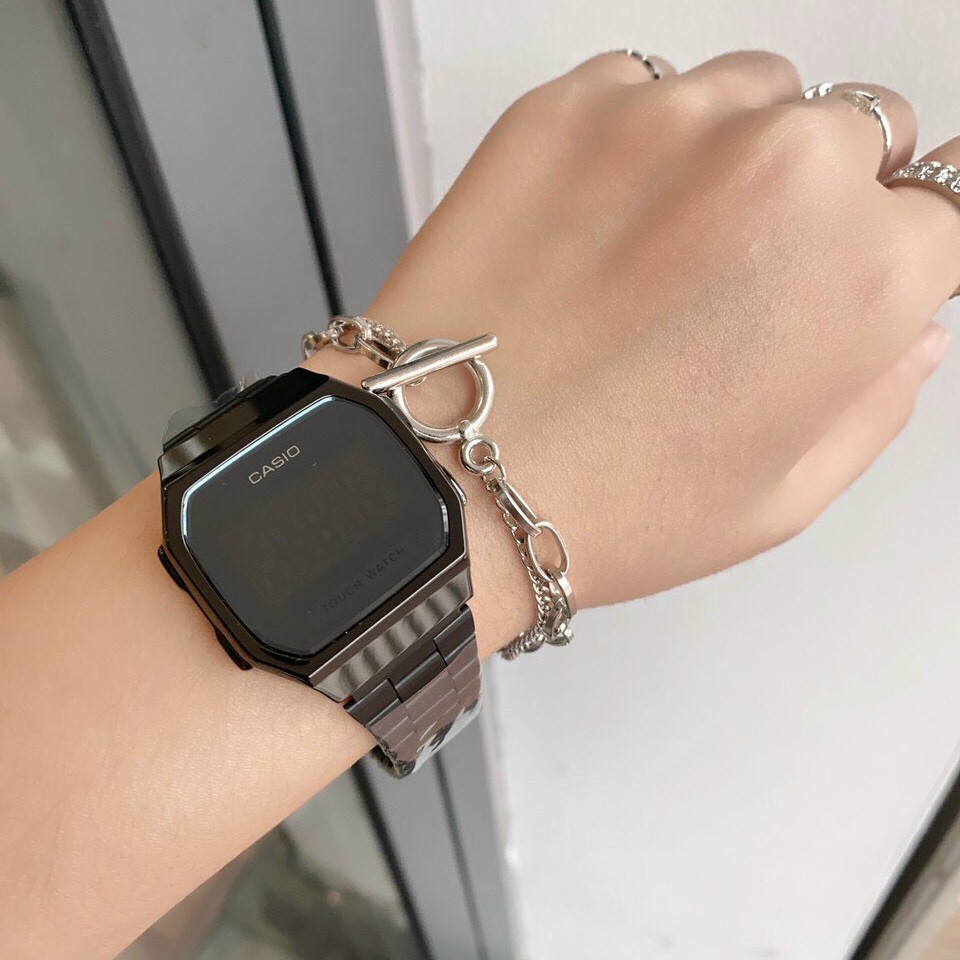 Đồng Hồ Điện Tử Nam, Nữ Uniex 💖𝑭𝑹𝑬𝑬𝑺𝑯𝑰𝑷💖 Đồng Hồ Đeo Tay Casio Mặt Cảm Ứng Tráng Gương, Đèn Led, Dây Thép Không Gỉ