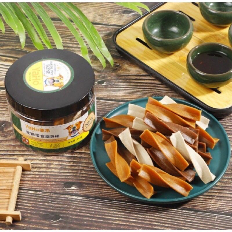 xương gặm sạch răng thơm miệng bổ sung canxi yaho hộp cho chó 165g
