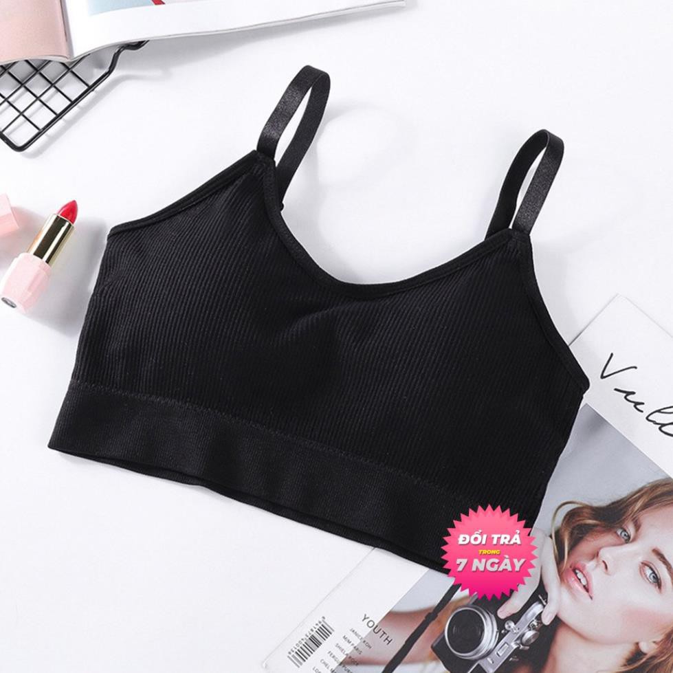 Áo Ngực Áo Bra S2BRA01 VNXK Kiểu Dáng Thể Thao Chất Liệu Cotton Bề Mặt Gân Tăm 2 Dây Mặc Thoải Mái Vừa Vặn Cơ Thể