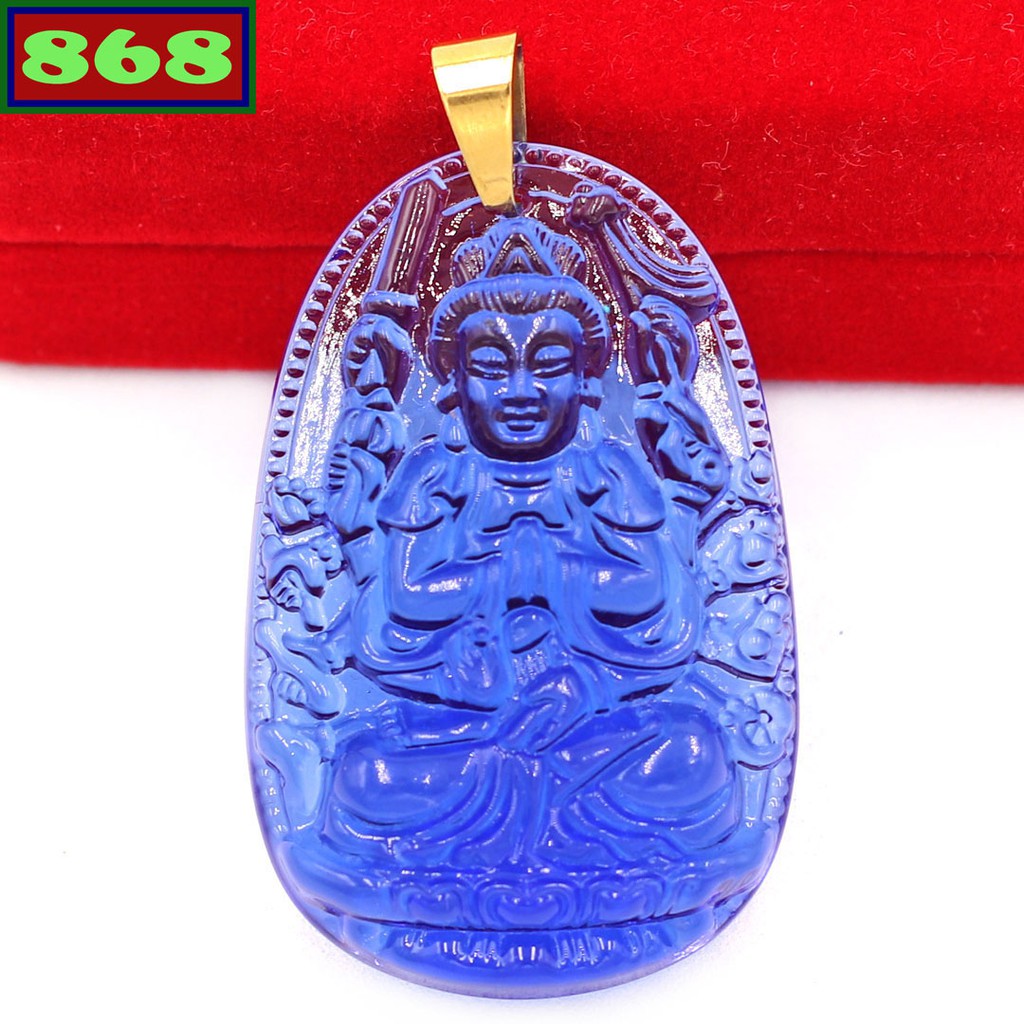 Mặt Phật Thiên thủ thiên nhãn xanh dương 3.6 cm MFLXDBV7