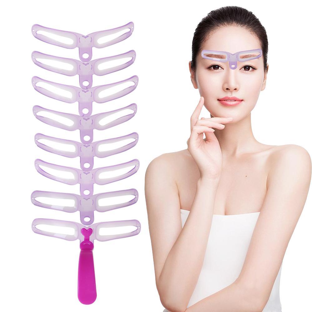 Set 8 Cặp Khuôn Kẻ Lông Mày Tiện Dụng Chất Lượng Cao