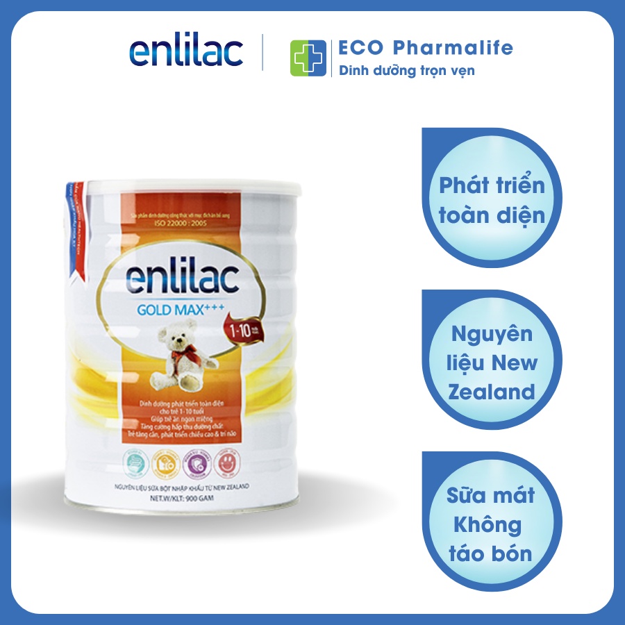 Sữa bột Enlilac Gold Max+ Hộp 400g - 900g - Giúp bé ăn ngon, tăng cường hấp thu dưỡng chất