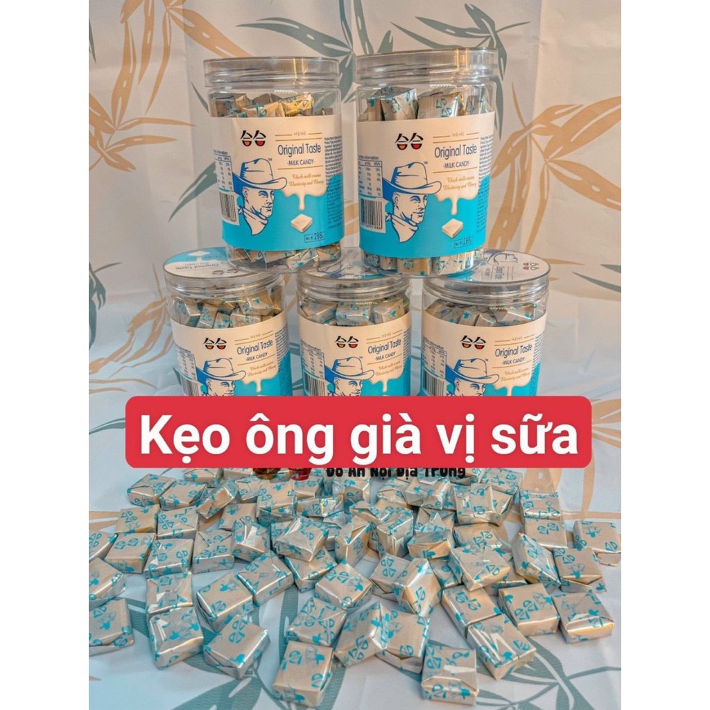 [3 vị] Kẹo sữa chua ông già HeHe Đài Loan 288g (sữa chua/ sữa bò/ hoa quả), đồ ăn vặt kẹo cao bồi ngon rẻ