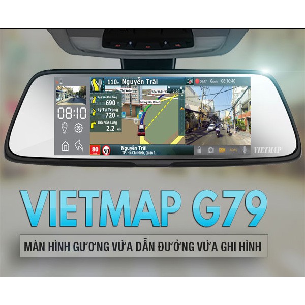 Vietmap G79 Màn Hình Gương Vừa Dẫn Đường, Vừa Ghi Hành Trình