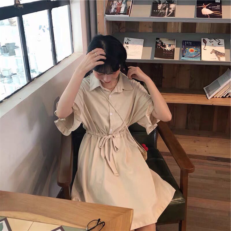 Đầm kiểu Perty cổ bẻ vừa vặn thời trang trẻ trung cho nữ