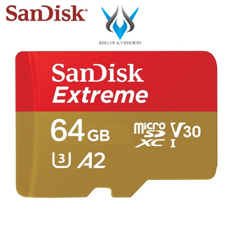 Thẻ Nhớ MicroSDXC SanDisk Extreme V30 U3 4K A2 64GB R160MB/s W60MB/s - Kèm Adapter (Vàng)