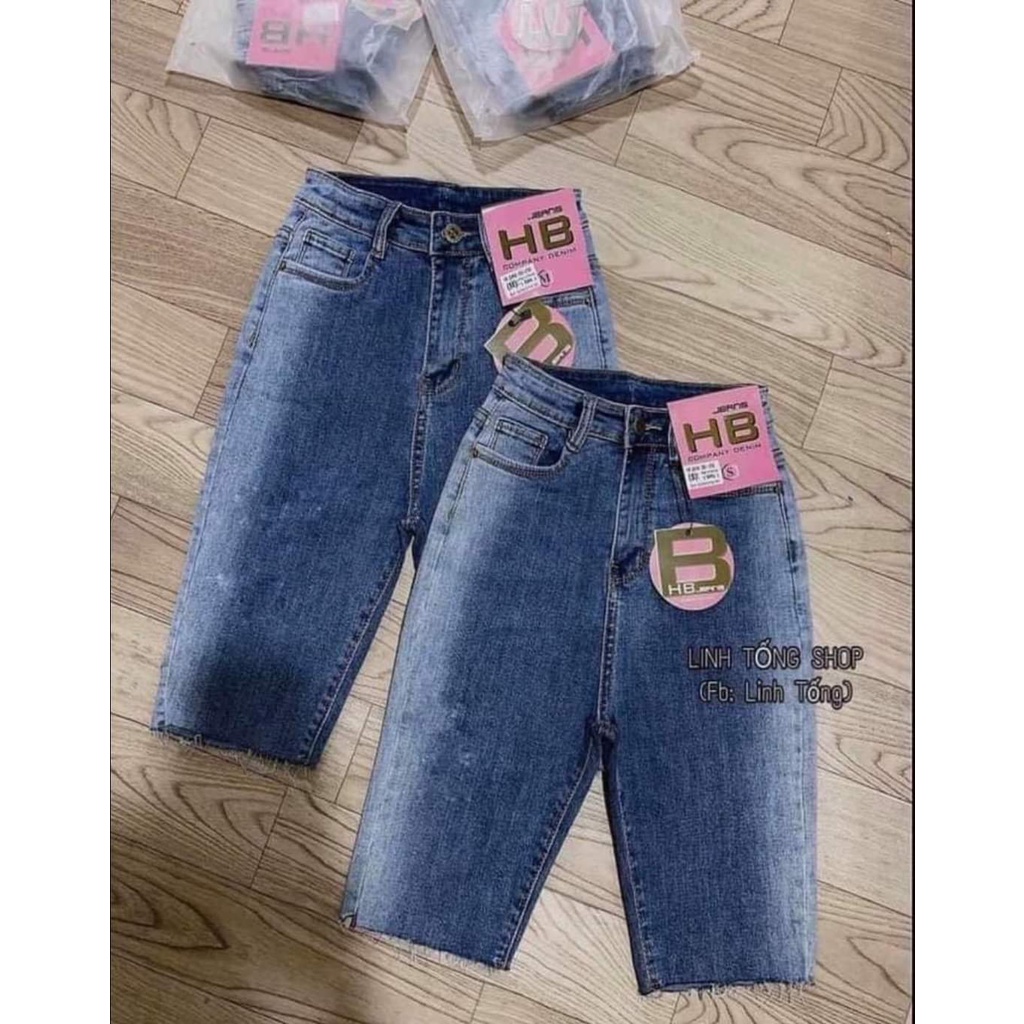 [Size 30-36] Quần Ngố Jeans Nữ Bigsize, Xanh Đậm Thời Trang, Lưng Cao Trên Rốn, Co Giãn Mạnh