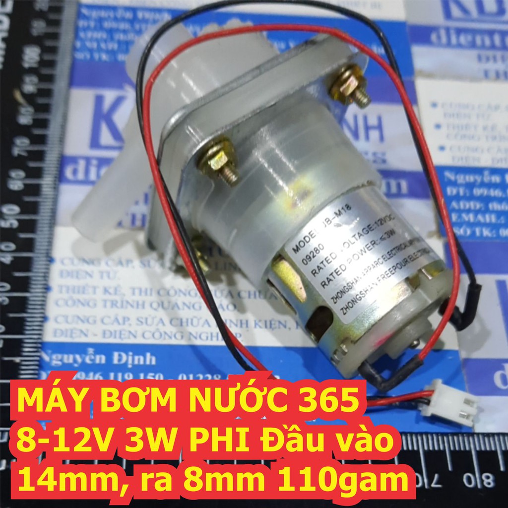 MÁY BƠM NƯỚC 8-12V PHI Đầu vào 14mm, ra 8mm kde3074