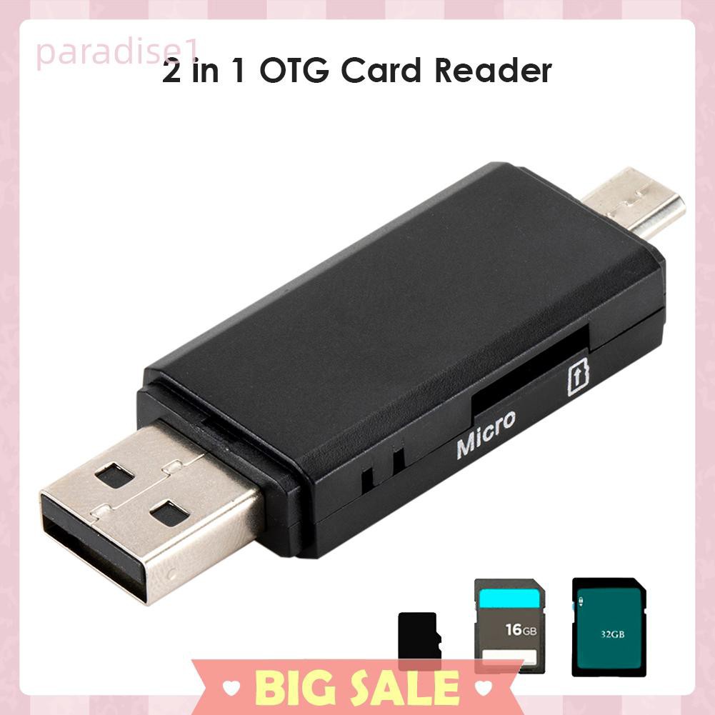 Đầu Đọc Thẻ Nhớ 2 Trong 1 OTG USB 2.0 Micro USB SD TF | BigBuy360 - bigbuy360.vn