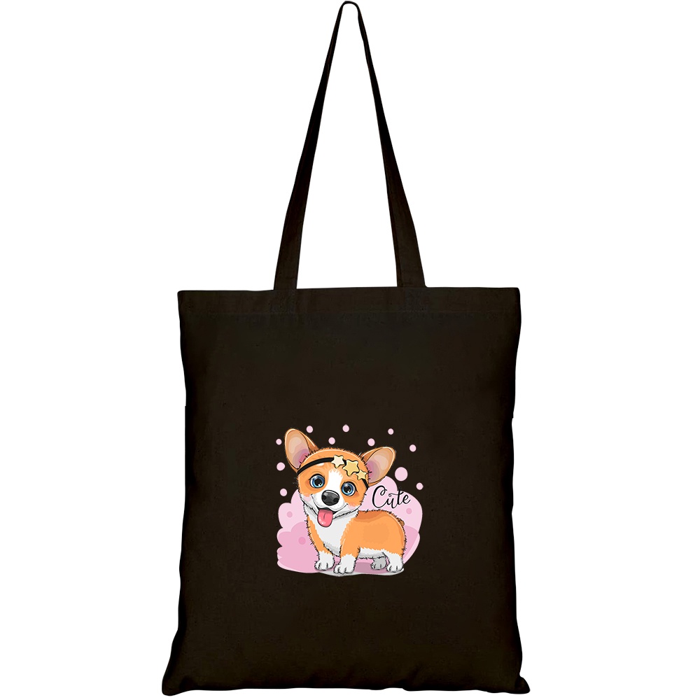 Túi vải tote canvas HTFashion in hình cute cartoon fox bubble gum HT382