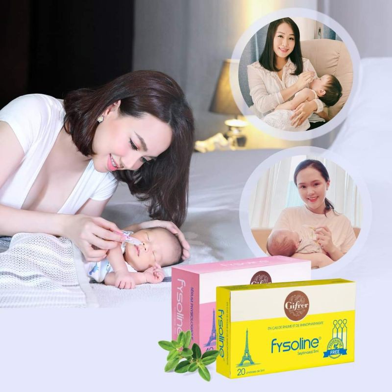 Nước muối sinh lý dùng được cho cả trẻ sơ sinh Fysoline Pháp