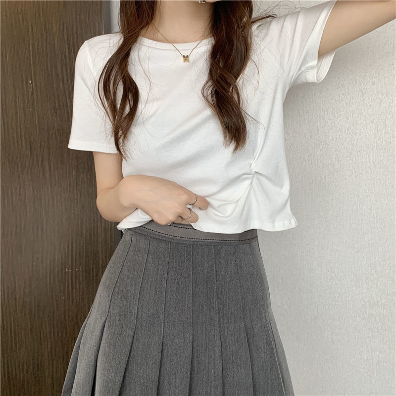 Áo thun cotton ngắn tay phong cách hè Hàn Quốc xinh xắn cho nữ