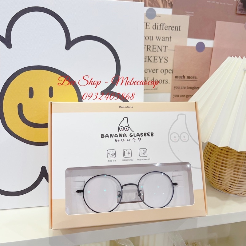 Kính chống cận,tia UV,chống ánh sáng xanh Banana Glasses Hàn Quốc-Made in Korea