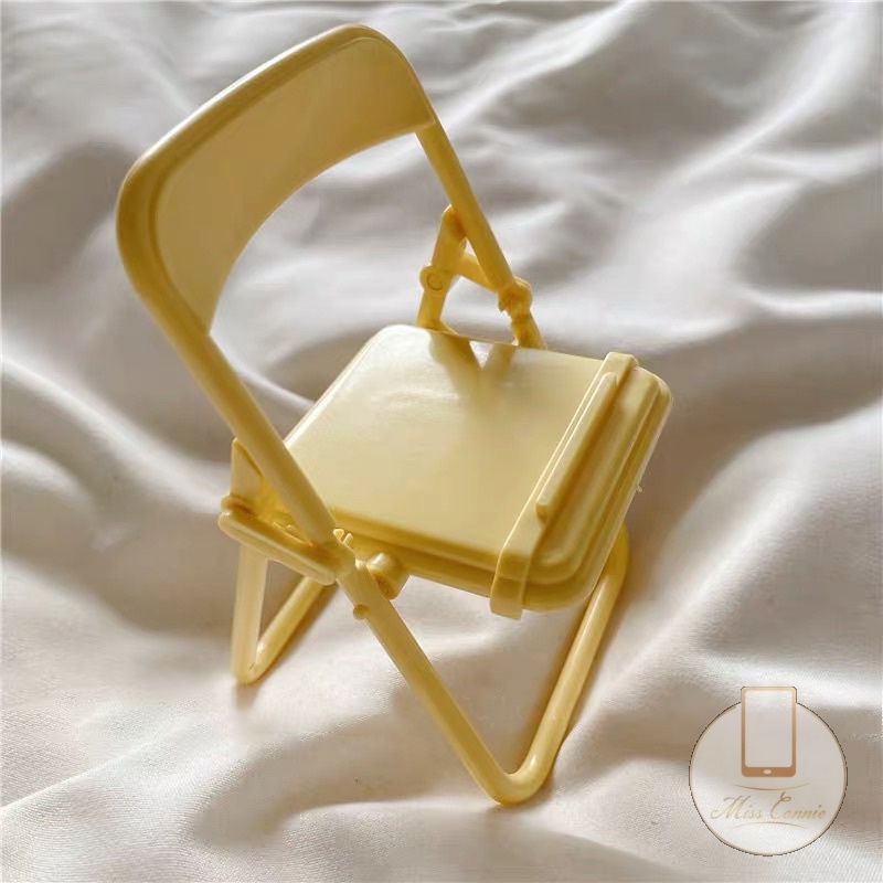 Giá đỡ điện thoại/ máy tính bảng hình chiếc ghế mini 4 màu macaron có thể điều chỉnh gấp gọn tiện dụng