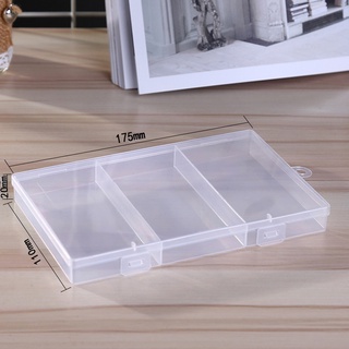 ◀READY▶3 grid plastic transparent/jewelry storage box/fishing tackle storage box container box# Good Quality