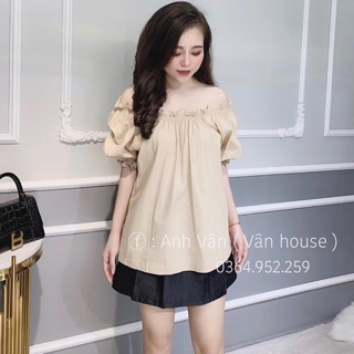 Áo trễ vai buộc eo thô đũi BN siêu đẹp