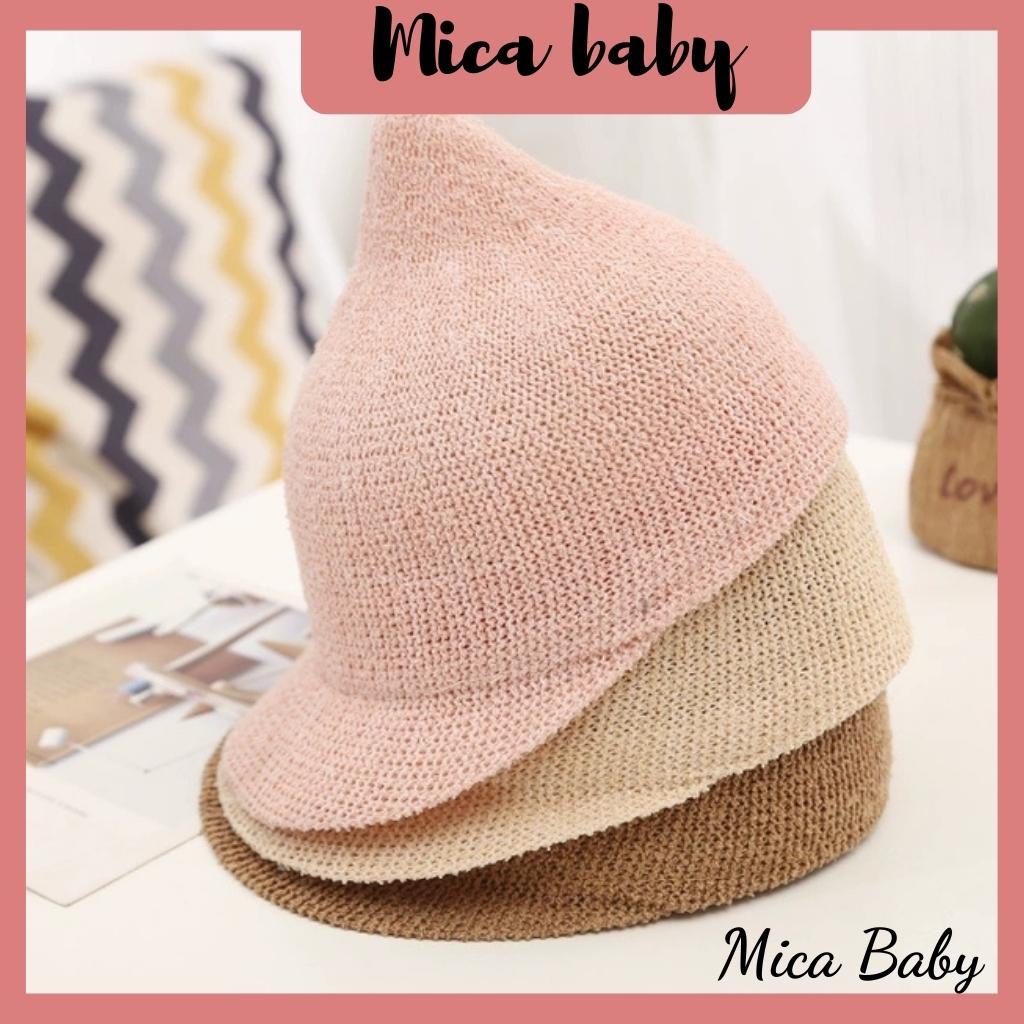 Mũ cói cho bé hình củ tỏi đáng yêu từ 6-18 tháng Mica baby MH08