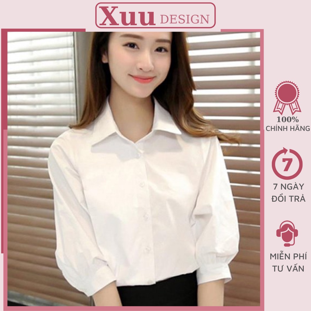 [Mã SKAMFSW175 giảm 10K đơn 50K] Áo Sơ Mi Nữ Xuu Design, Áo Kiểu Nữ chất vải mềm không nhăn dáng suông thoáng mát SM10