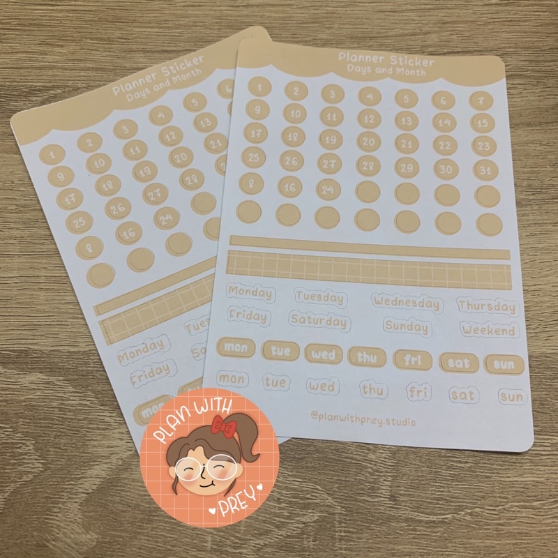 Stickers ngày tháng, Sticker Date | Planner Sticker, Bullet Journal Sticker | Designed by Plan With Prey