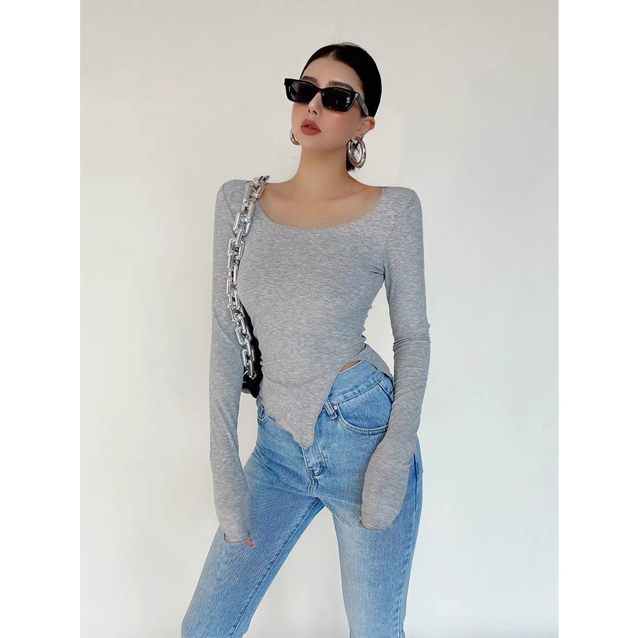 Áo Nữ Kiểu Vạt Chéo Thun Cát