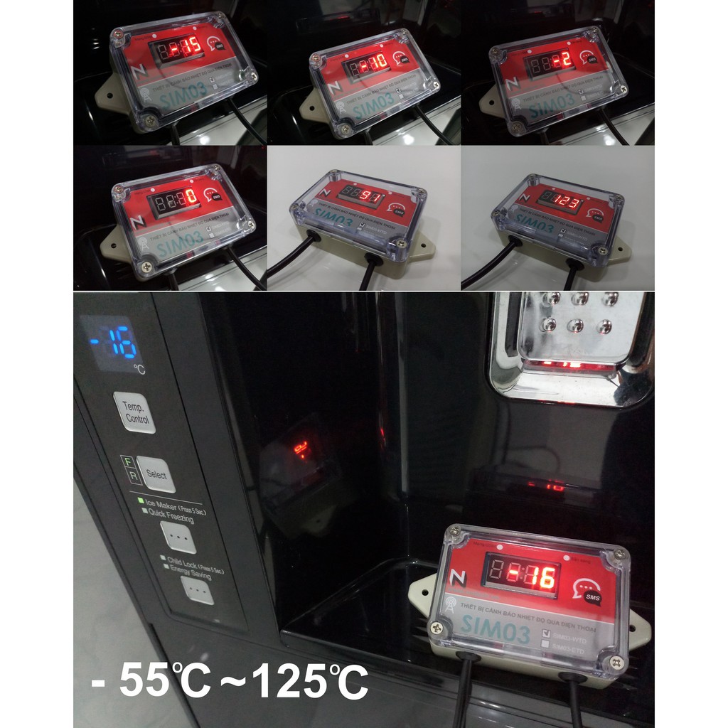 SIM03WTD – Thiết bị đo hiển thị, cảnh báo nhiệt độ và mất điện qua điện thoại bằng tin nhắn và gọi điện