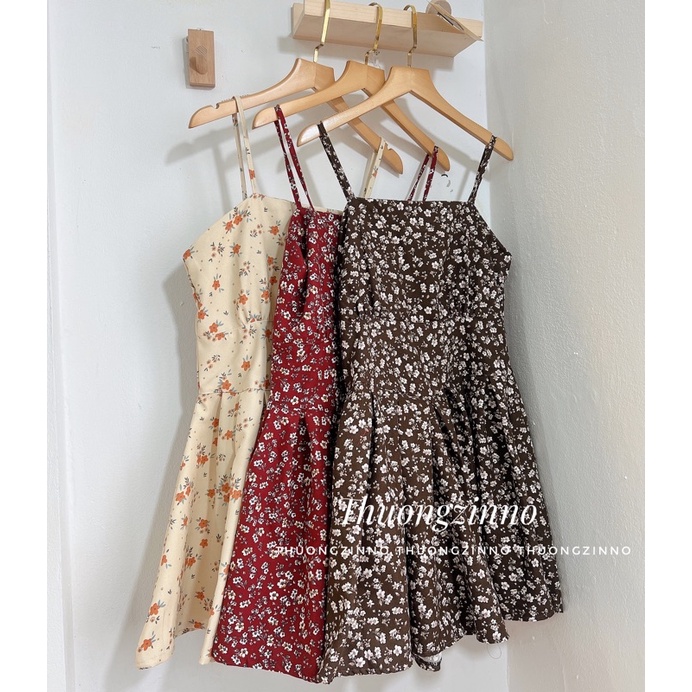 [Ảnh thật/Video] SET VÁY HOA 2 MÓN gam màu kiểu retro gồm váy hoa ngắn và cardigan lửng tone màu cực xinh | BigBuy360 - bigbuy360.vn