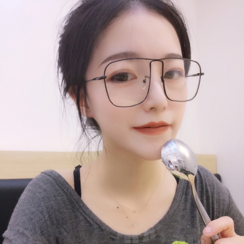 Kính mát chống ánh sáng xanh gọng vuông to thời trang phong cách Hàn Quốc