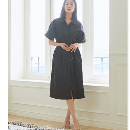 Hàng xuất xịn - Đầm gió midi kèm belt xuất khẩu