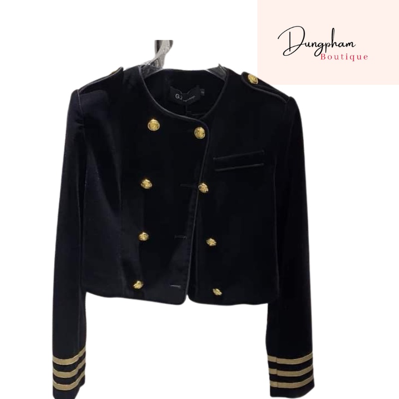 Áo khoác nhũ kim sa khuy đồng cực đẹp - Dungpham Boutique