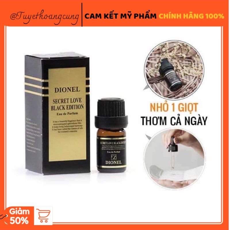 Nước hoa vùng kín Dionel Secret Love Black Edition cao cấp mùi hương chuẩn độ lưu thơm cực tốt 5ml