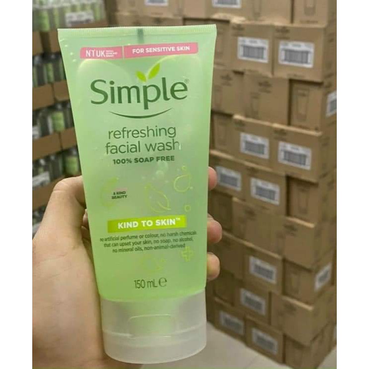 Sữa rửa mặt Simple refreshing facial wash👍dịu nhẹ lành tính👍dành cho mọi loại da da nhạy cảm | BigBuy360 - bigbuy360.vn