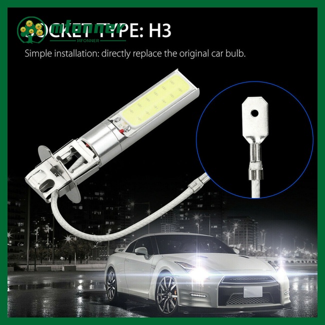 1 Cặp Đèn Led Cob H3 10w 12v Siêu Sáng Chống Nước Cách Nhiệt Cao Cấp Cho Xe Hơi