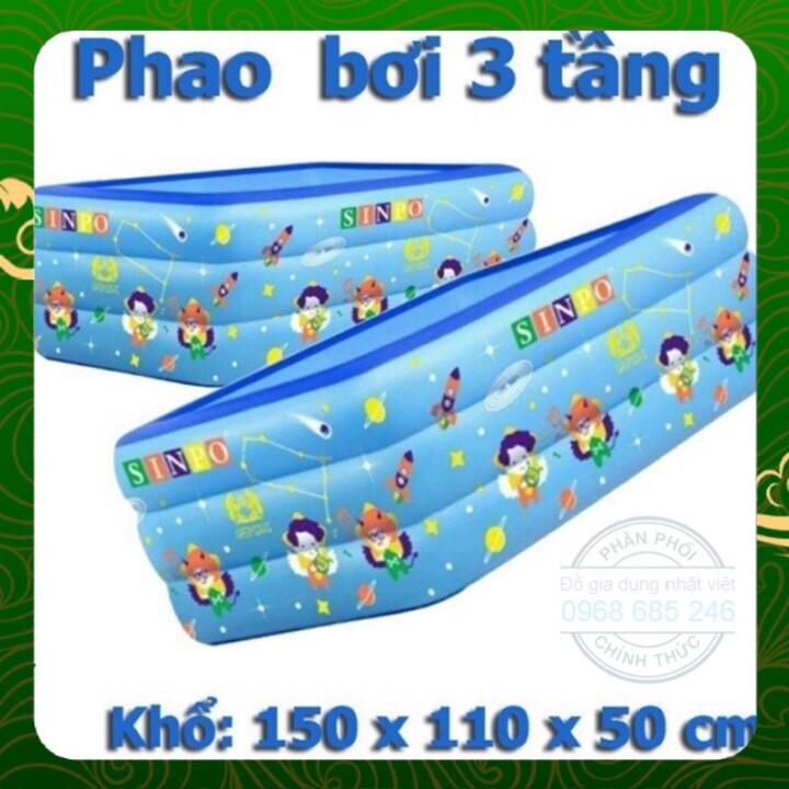 [ Hàng đẹp ] Bể bơi phao cho bé hình chữ nhật loại 1m5