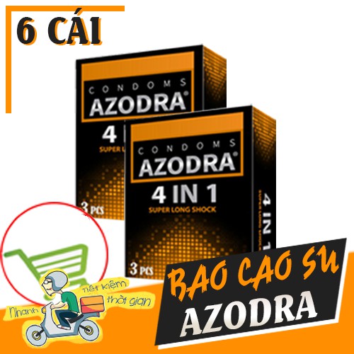 [SIÊU PHẨM]GÂN,GAI,MỎNG-Bao Cao Su  AZODRA 4 In 1 (Hộp  03 cái) [Kích Thích - Kéo Dài Thời Gian] - Hàng Chính Hãng 100%