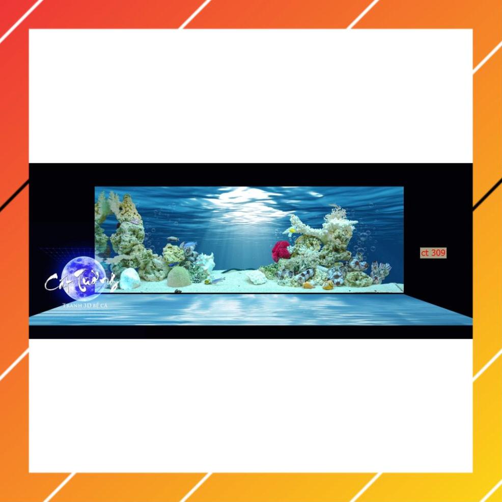 Tranh 3d. tranh dán bể cá thủy sinh, bể cá rồng