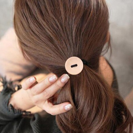 Dây thun cột tóc nút gỗ vintage Màu nâu , màu be: Đường kính 3 CM