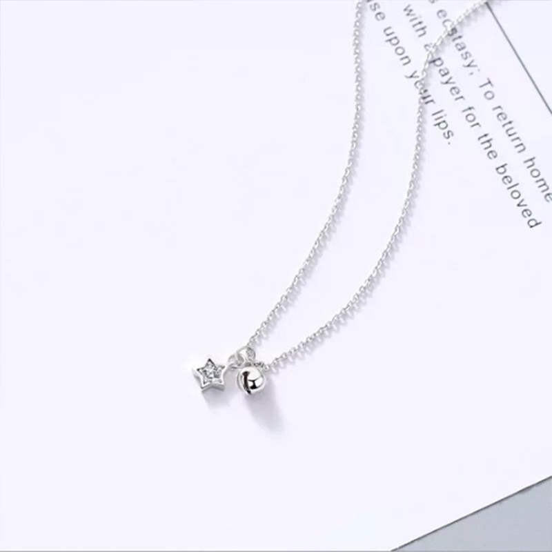 Vòng cổ Bạc Mặt Ngôi Sao Năm Cánh Sang Trọng Thời Trang Hàn Quốc Dành Cho Nữ