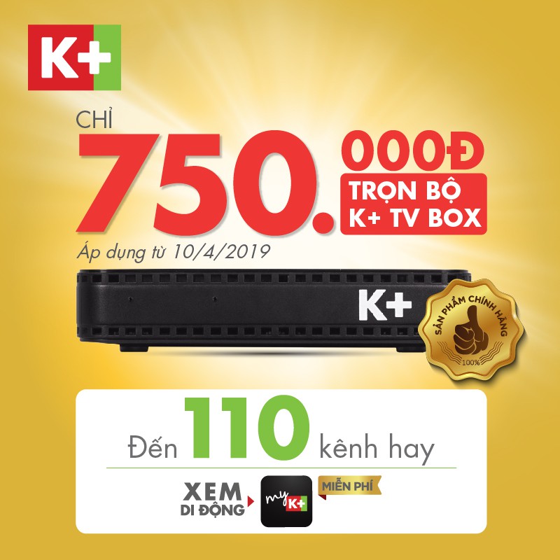 K+ TV BOX MỚI - TRUYỀN HÌNH HIỆN ĐẠI - NỘI DUNG ĐẲNG CẤP KÈM GÓI 3 THÁNG