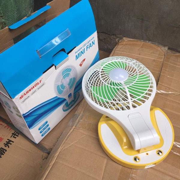 QUẠT SẠC ĐIỆN MINI FAN CÓ LED PHÁT SÁNG CỰC MÁT GẤP GỌN ĐƯỢC - Quạt sạc điện dự phòng đa năng 2 trong 1 - Quạt và Đèn Le