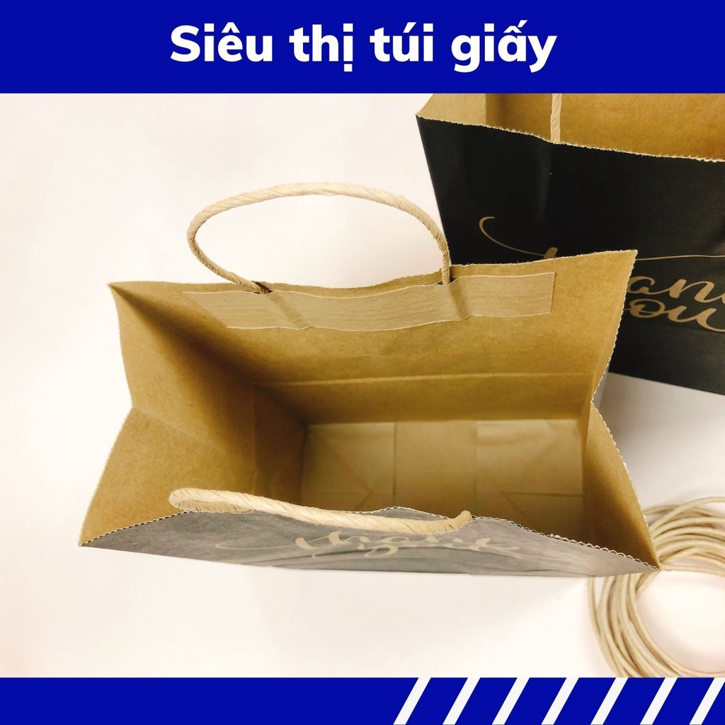 Túi Giấy Kraft đựng quà, sản phẩm, quần áo,. Thankyou có quai  (ẢNH THẬT SẢN PHẢM VÀ VIDEO)