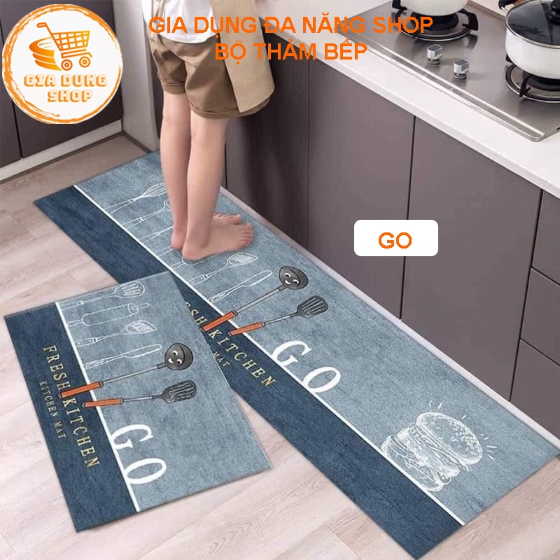 Thảm bếp thảm lau chân dành cho nhà bếp thảm 3D chống trơn trượt thấm hút nước