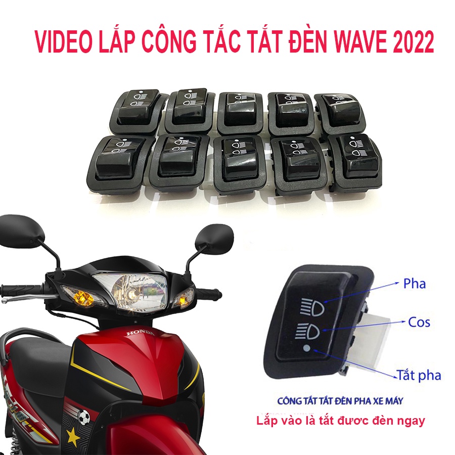 Công tắc tắt đèn xe Wave Alpha 2021 - 2023 - Lắp như Zin