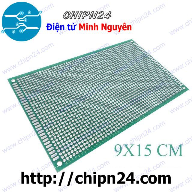 [1 TẤM] Testboard 2 mặt Thủy tinh 9x15cm (Board đồng đục lỗ PCB, Testboard cắm hàn)