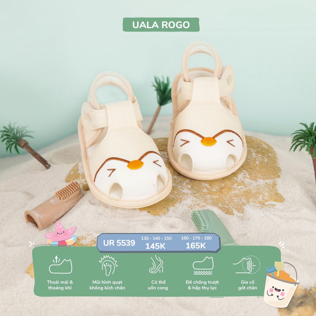 UALA ROGO - Giày tập đi bé trai gấu mặt cười chuẩn y khoa đế cao su non chống trơn trượt siêu mềm nhẹ
