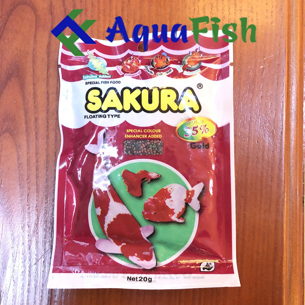 Thức ăn Sakura cho cá chọi, cá betta, cá xiêm túi 20gr (35%đạm)