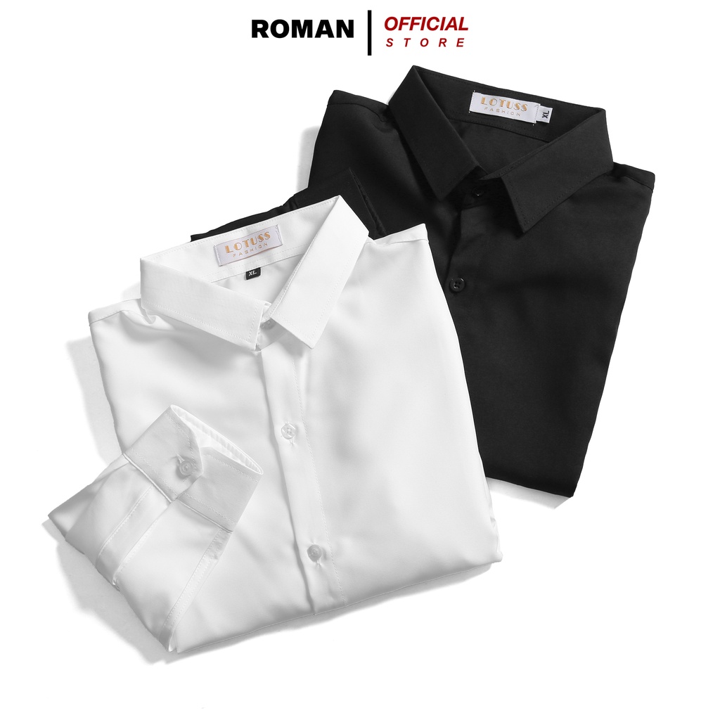 Áo sơ mi nam trơn basic dài tay vải lụa thời trang cao cấp ROMAN SM01