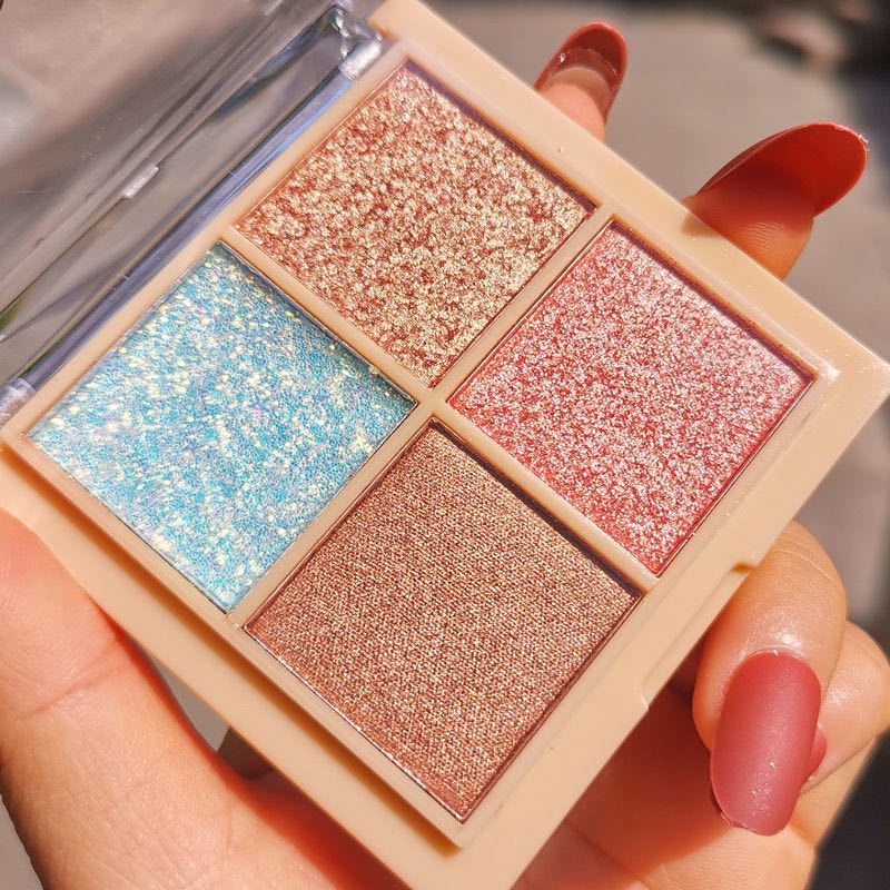 Phấn mắt JADED, bảng phấn mắt 4 ô mini nội địa trung tông nâu đất cam hồng đào C29 Sammi beauty