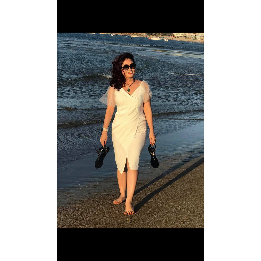 Váy đầm body B220 Trắng BUTINO SHOP thời trang nữ hàng thiết kế Cao Cấp - 3 màu | BigBuy360 - bigbuy360.vn